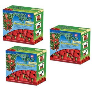 {3-PACK} NEW TOPSY TURVY UPSIDE DOWN DECORATIVE VERTICAL HOME HANGING PLANTERS